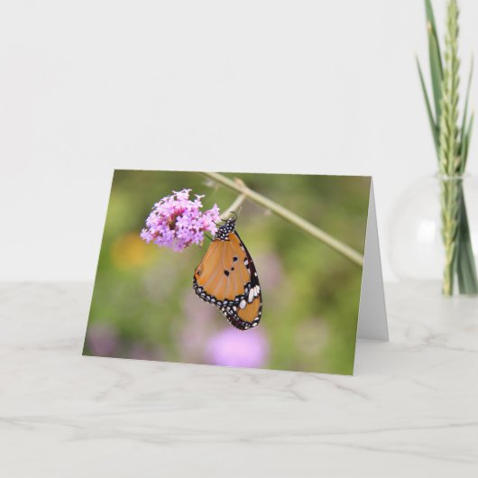 Schmetterling auf Blumen-Gruß-Karte (freier Raum Karte (Vorderseite)