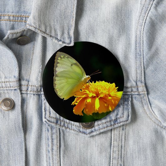 Schmetterling auf Blumen-Knopf-Button Button (Beispiel)