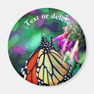 Schmetterling auf Blumen-Naturkunst individuell Magnet
