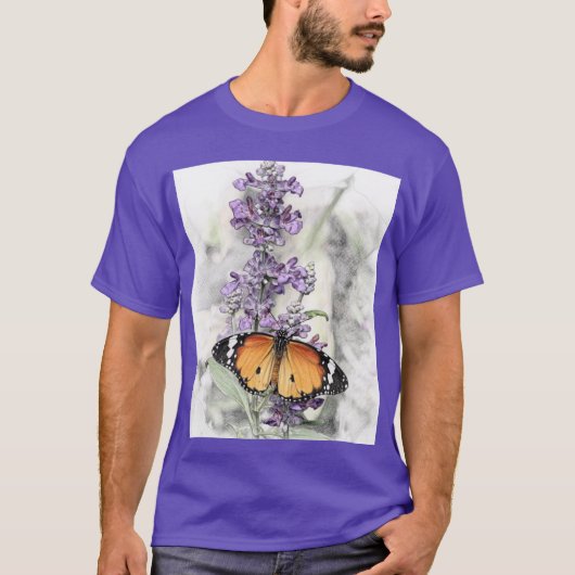 Schmetterling auf Blüte  1  T-Shirt (Vorderseite)