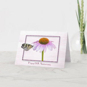 Schmetterling auf Cone Blume 66. Jubiläumskarte Karte