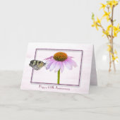 Schmetterling auf Cone Blume 68 Jubiläumskarte Karte (Gelbe Blume)