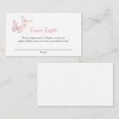 Schmetterling auf dem Weg Babydusche Windeln Raffl Begleitkarte (Vorne/Hinten)