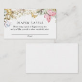 Schmetterling auf dem Weg Boho Diaper Raffle Umsch Begleitkarte (Vorne/Hinten)