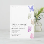 Schmetterling auf dem Weg zur Minimalistischen Bab Einladung (Stehend Vorderseite)