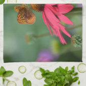 Schmetterling auf der Blume Küchentuch (Gefaltet)