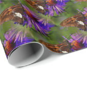 Schmetterling auf der Blume Naturkunst Geschenkpapier (Rolleneckpunkt)