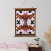 Schmetterling auf der Echinacea-Blume Abstrakt Wandteppich Mit Holzrahmen (Schlafzimmer)