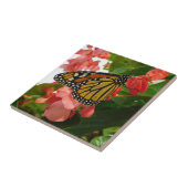 Schmetterling auf der Keramik Rote Blume Fliese (Seite)