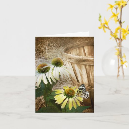 Schmetterling auf der Kone-Blume Karte (Gelbe Blume)