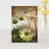 Schmetterling auf der Kone-Blume Karte (Gelbe Blume)