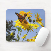 Schmetterling auf der Sonnenblumenmaus Mousepad (Mit Mouse)