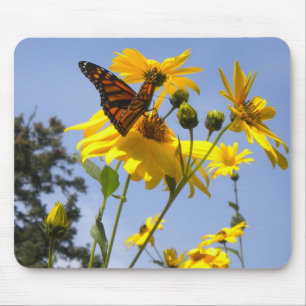 Schmetterling auf der Sonnenblumenmaus Mousepad
