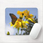 Schmetterling auf der Sonnenblumenmaus Mousepad (Mit Mouse)