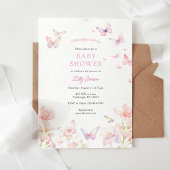 Schmetterling auf der Way Pink Baby Dusche Einladung