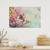 Schmetterling auf der Zweigstelle Blossom Poster (Küche)
