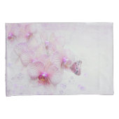 Schmetterling auf einem rosa orchiden Blossom mit Kissenbezug (Vorderseite-Rechts)