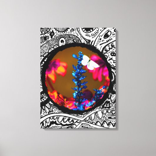 Schmetterling auf einer Blume Leinwanddruck (Vorderseite)