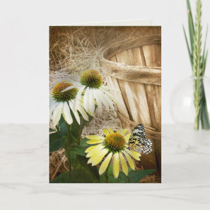 Schmetterling auf einer Kegelblume zum Geburtstag  Karte