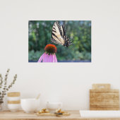 Schmetterling auf einer Lila Blume Poster (Küche)