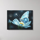 Schmetterling auf einer Mondblume Leinwanddruck (Vorderseite)