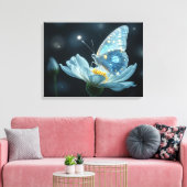 Schmetterling auf einer Mondblume Leinwanddruck (Insitu (Wohnzimmer))