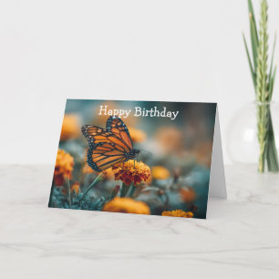 Schmetterling auf einer Ringelblume Karte