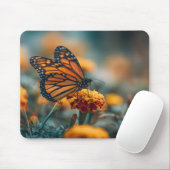 Schmetterling auf einer Ringelblume Mousepad (Mit Mouse)