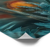 Schmetterling auf einer Ringelblume Poster (Ecke)