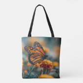 Schmetterling auf einer Ringelblume Tasche (Rückseite)
