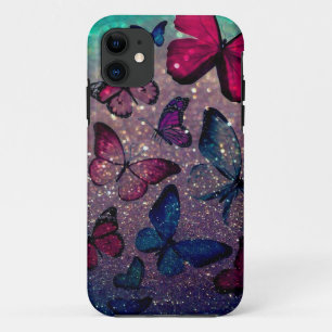 Schmetterling auf Glitzer Case-Mate iPhone Hülle