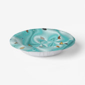 Schmetterling auf grüner Seide mit Perlen Pappteller (Gewinkelt)