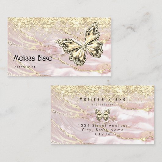 Schmetterling auf Imitaten Goldfunkel Visitenkarte (Vorne/Hinten)
