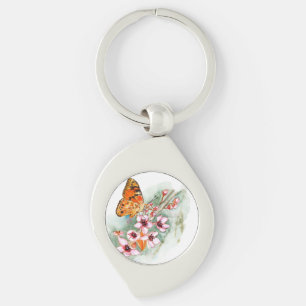 Schmetterling auf Kirschblüten Schlüsselanhänger