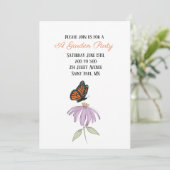 Schmetterling auf Kone Blume Einladung (Stehend Vorderseite)
