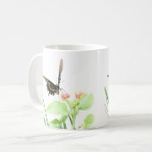 Schmetterling auf Lantana, auf Weiß Kaffeetasse (Vorderseite Links)