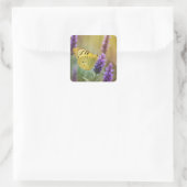 Schmetterling auf Lavendel Quadratischer Aufkleber (Tasche)
