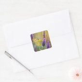 Schmetterling auf Lavendel Quadratischer Aufkleber (Umschlag)