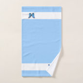Schmetterling auf Light Blue & White Badhandtuch Set (Handtuch)