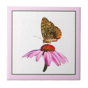 Schmetterling auf Lila Ebene Fliese