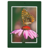 Schmetterling auf Lila Ebene Klemmbrett (Rückseite)