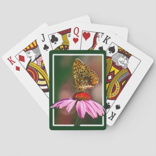 Schmetterling auf Lila Ebene Spielkarten (Rückseite)