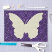 Schmetterling auf Lila Glitzer Seidenpapier (Handwerk)
