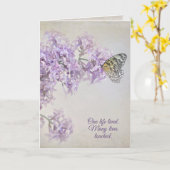 Schmetterling auf Lilac Blume Beileid Karte (Gelbe Blume)