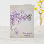 Schmetterling auf Lilac Blume Beileid Karte (Gelbe Blume)
