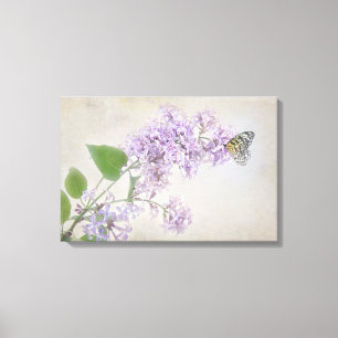 Schmetterling auf Lilatblüte Leinwanddruck