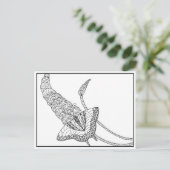 Schmetterling auf Liliac Postkarten - Farbe in (Stehend Vorderseite)