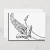 Schmetterling auf Liliac Postkarten - Farbe in (Vorne/Hinten)