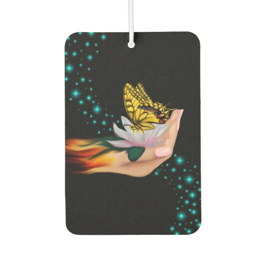 Schmetterling auf Lotus Bloom Autolufterfrischer (Vorderseite)