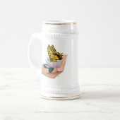 Schmetterling auf Lotus Bloom Bierglas (Vorderseite Links)